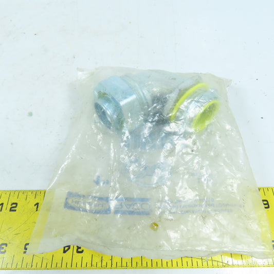 RACO 3544-8 1" 90 Degree Insulated Liquid-Tight Connector Malleable Iron