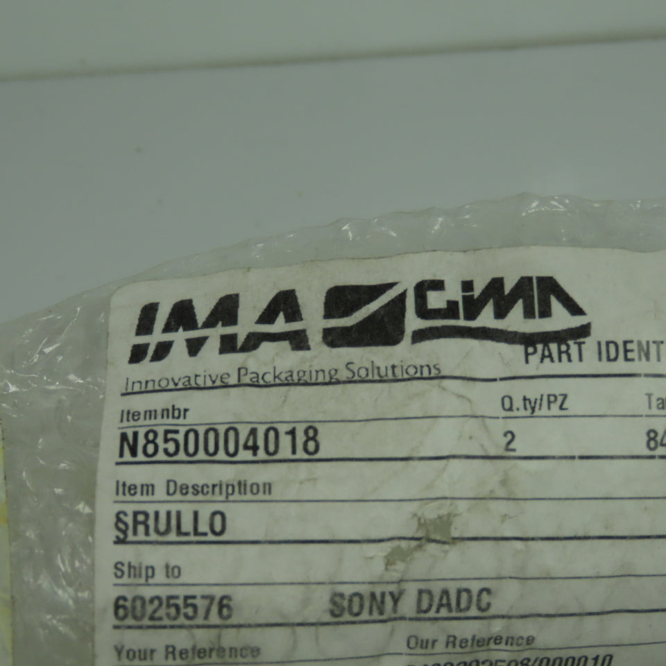 IMA GIMA N850004018 Stainless Steel Conveyor Roller Stepped Shaft 22"BF 2.22"OD