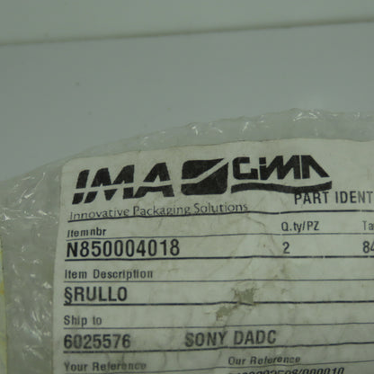 IMA GIMA N850004018 Stainless Steel Conveyor Roller Stepped Shaft 22"BF 2.22"OD