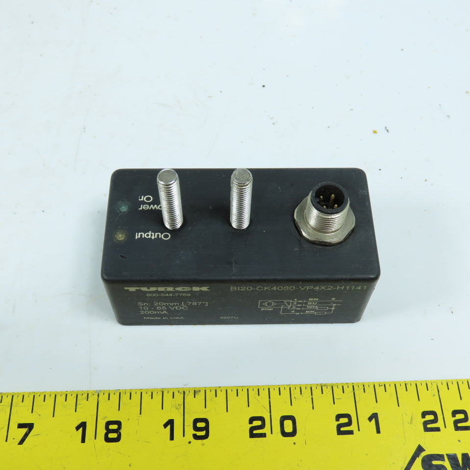 Turck BI20-CK4080-VP4X2-H1141 Inductive Proximity Sensor 20mm Range 10-65VDC PNP