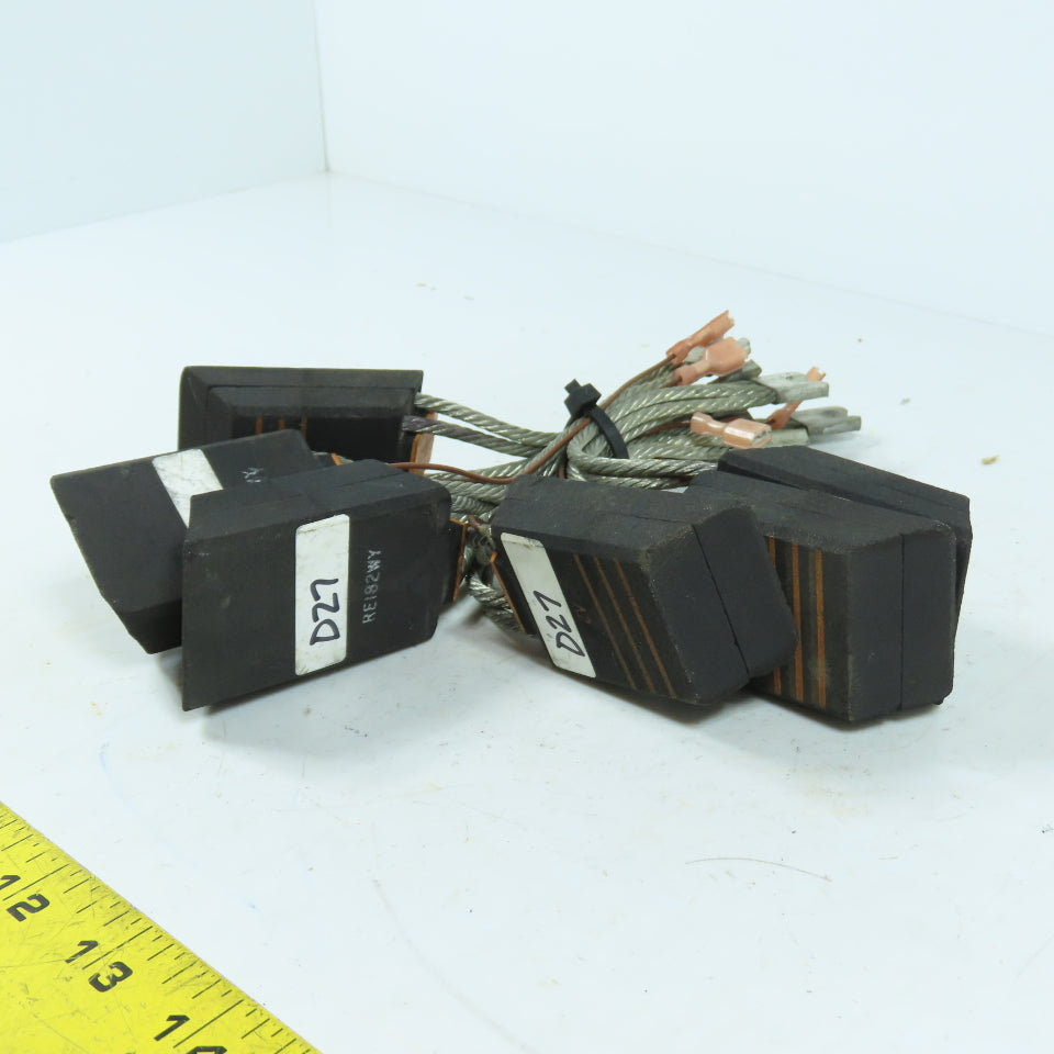 Schunk RE182WY Carbon Brushes D27 Wire Leads 1.625" x 7/8" Lot of 6