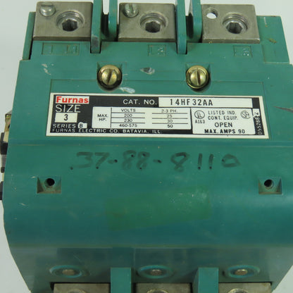 Furnas 14HF32AA 90A Size 3 Magnetic Motor Starter 3Ph 600V