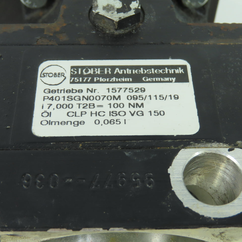 Stober P401SGN0070M Planetary Gearbox Gear Head i 7000 T2B=100NM
