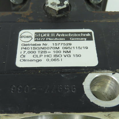Stober P401SGN0070M Planetary Gearbox Gear Head i 7000 T2B=100NM