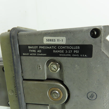 Bailey TYPE AD Pneumatic Controller 3-27 PSI Series 11-1