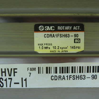 SMC CDRA1FSH63-90 Rotary Actuator Pneumatic 90 Degree 63mm Bore