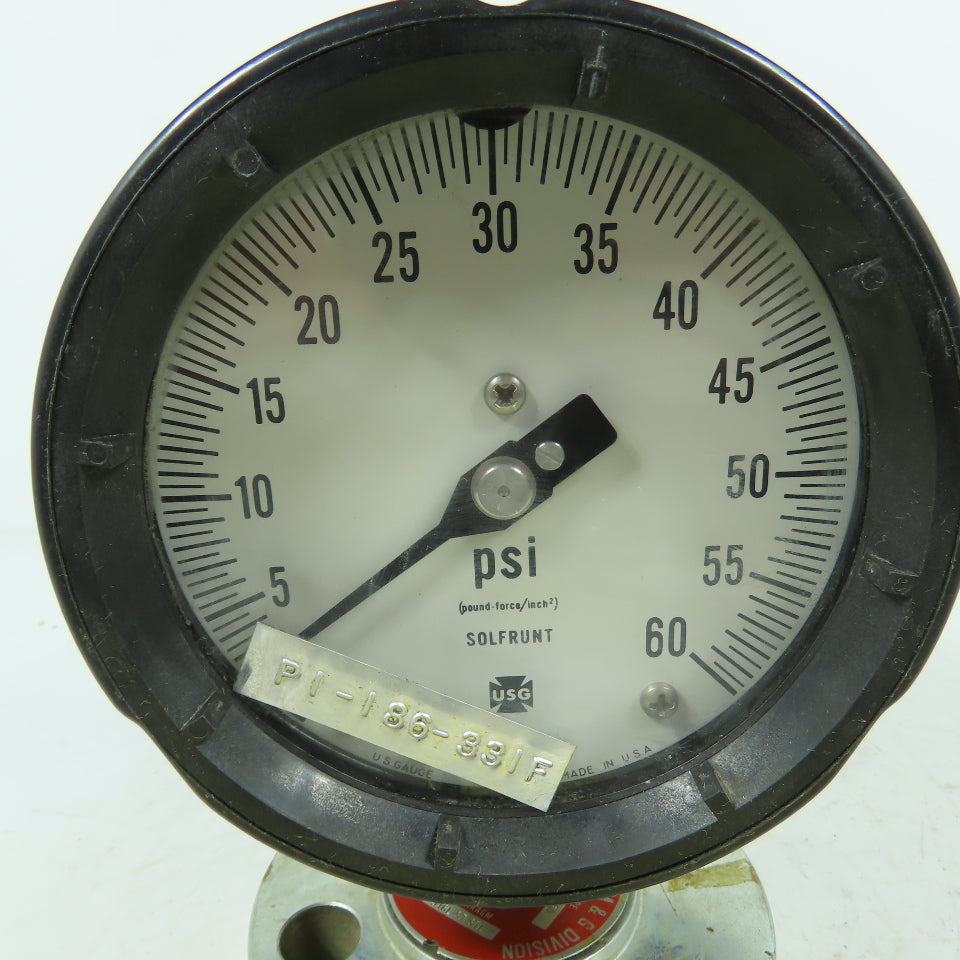 Ametek U.S. Gauge SC-1-150 Solfrunt 0-60 PSI Process Gauge Diaphragm Seal 316LSS