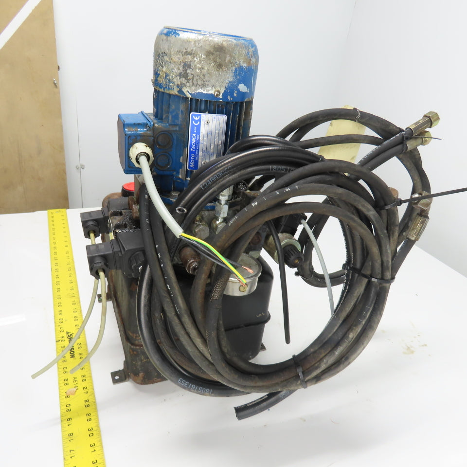 Moto Tecnica 71B4 UL 0.37kW Hydraulic Pump Power Unit 220/440V 1750RPM 3Ph 4Gal.