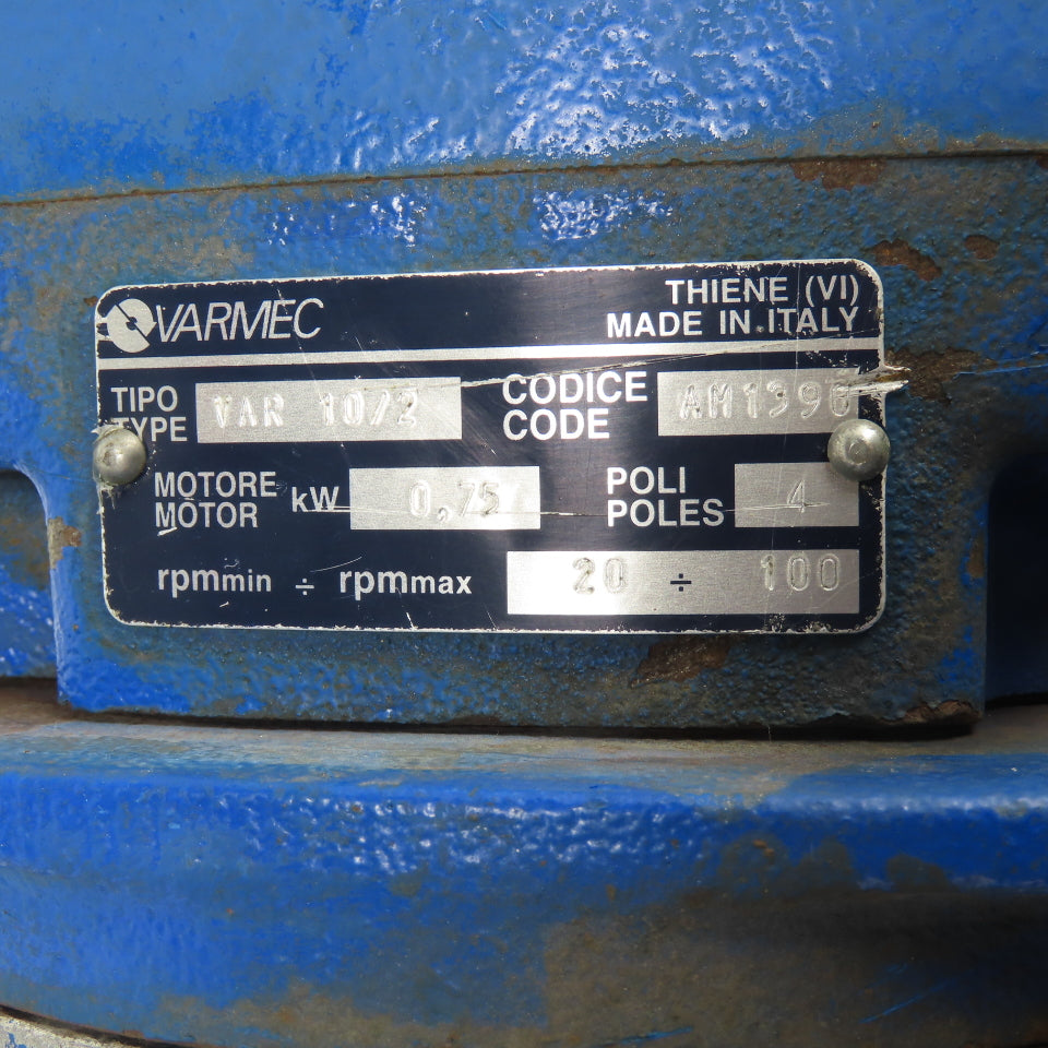 Varmec Var 10/2 1.1kW Mechanical Speed Variator 20-100 RPM 3Ph 220/440V Tested