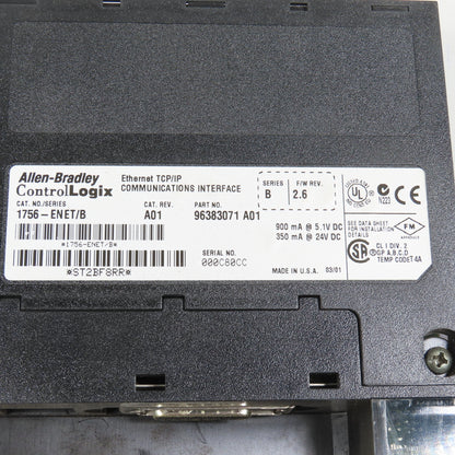 Allen Bradley 1756-ENET Ser B Ethernet TCP/IP Communications Interface