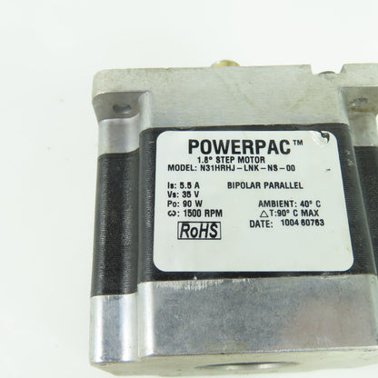 Danaher Motion N31HRHJ-LNK-NS-00 Powerpac 1.8 Degree Step Motor 90W 35V 1500 RPM