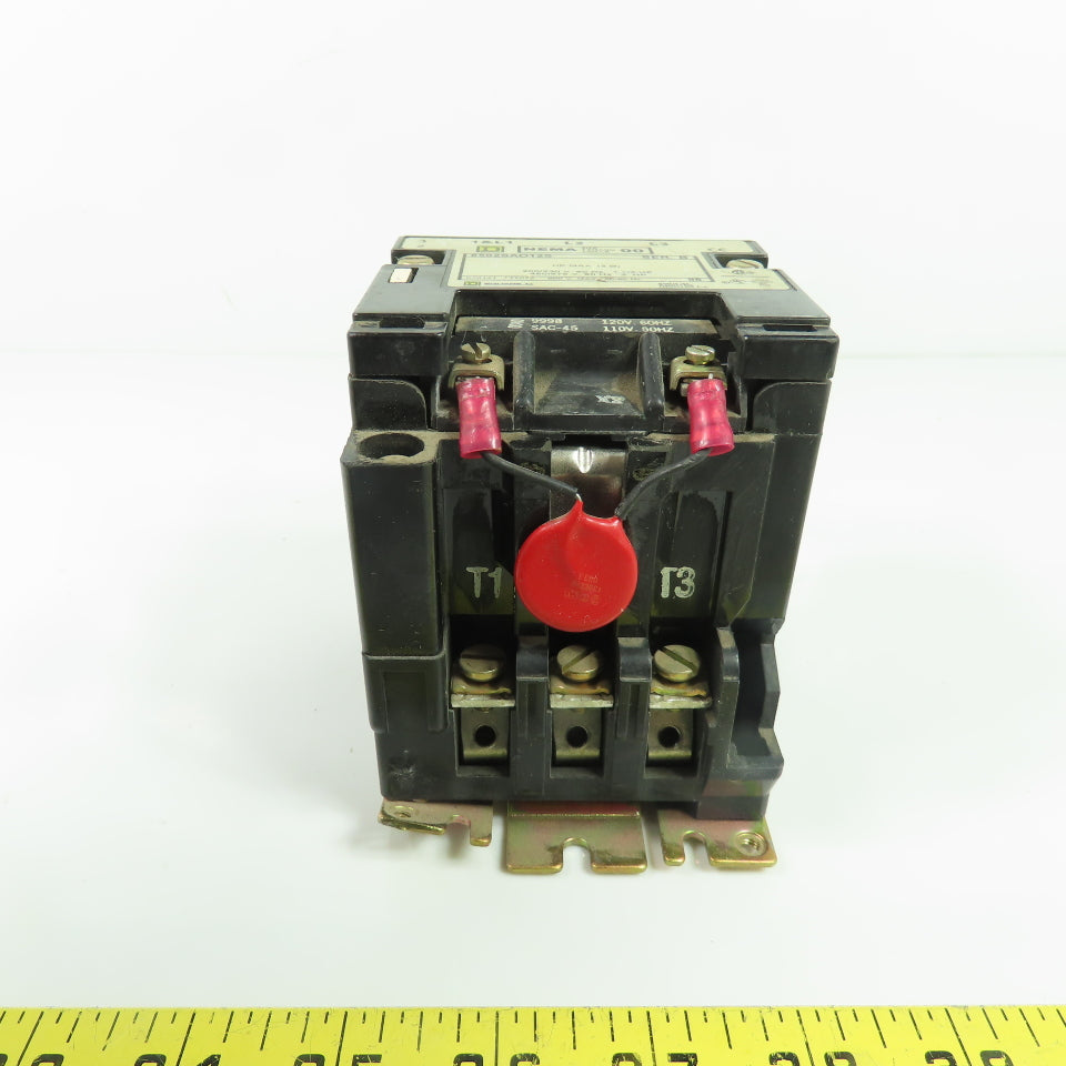 Square D 8502SAO12S NEMA Size 00 Magnetic Contactor 600V 120V Coil Series B