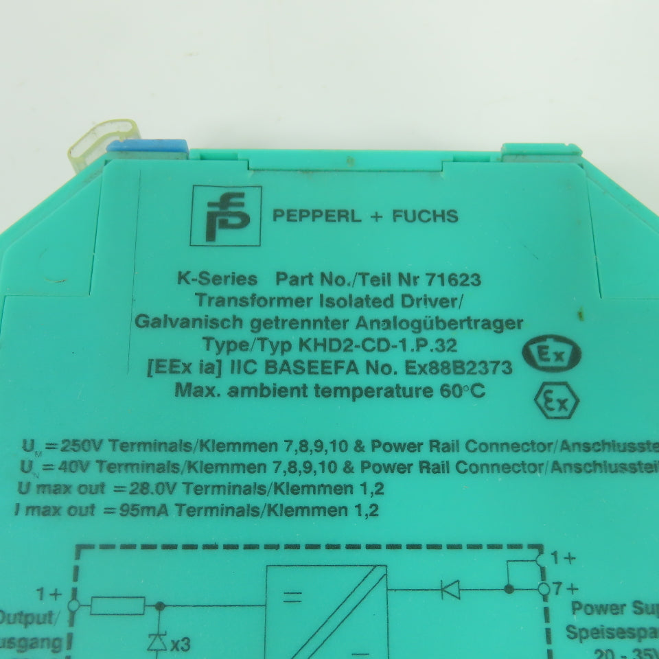 Pepperl + Fuchs 71623 KHD2-CD-1.P.32 Transformer Isolated Driver 20-35VDC 0-20mA