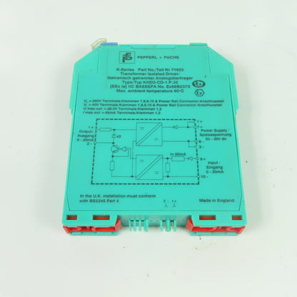Pepperl + Fuchs 71623 KHD2-CD-1.P.32 Transformer Isolated Driver 20-35VDC 0-20mA