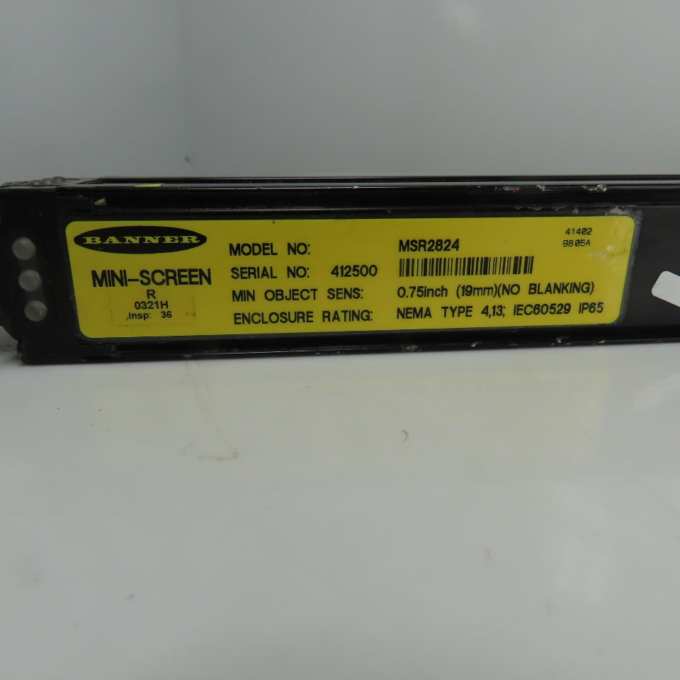 Banner MSR2824 Mini-Screen Light Curtain Receiver 19mm Sensitivity