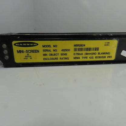 Banner MSR2824 Mini-Screen Light Curtain Receiver 19mm Sensitivity