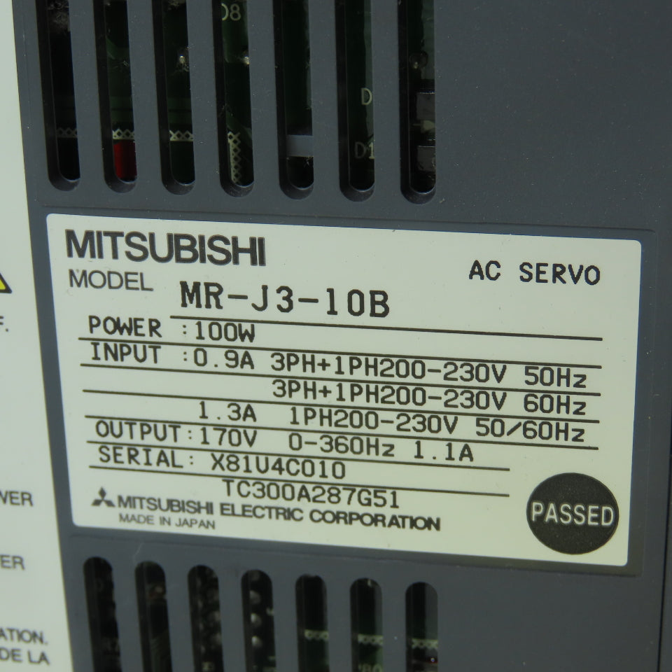 Mitsubishi MR-J3-10B AC Servo Drive 100W 200-230V 1.1A
