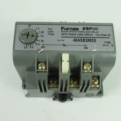 Furnas 48ASB3M20 Solid-State Overload Relay 0.75-3A 600VAC