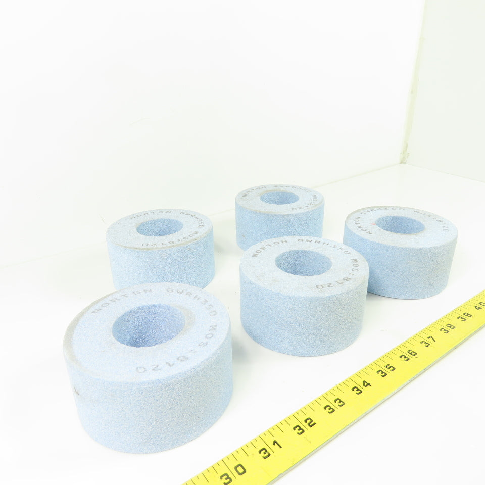 Norton GWRH350 Grinding Wheel Abrasive MOS:8120 4"OD x 2" x 1.75" Bore Lot of 5