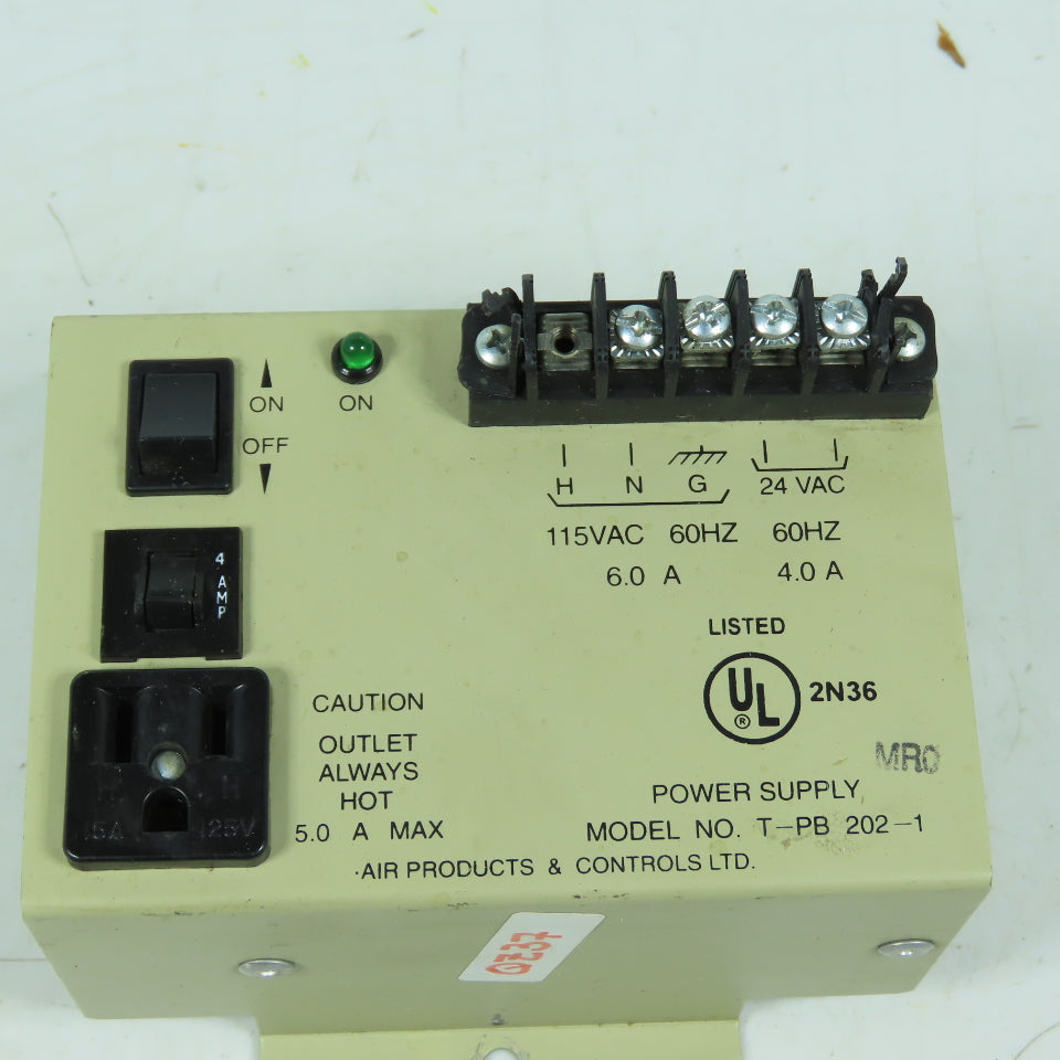 Air Products & Controls T-PB 202-1 Power Supply 115VAC to 24VAC 4A Class 1