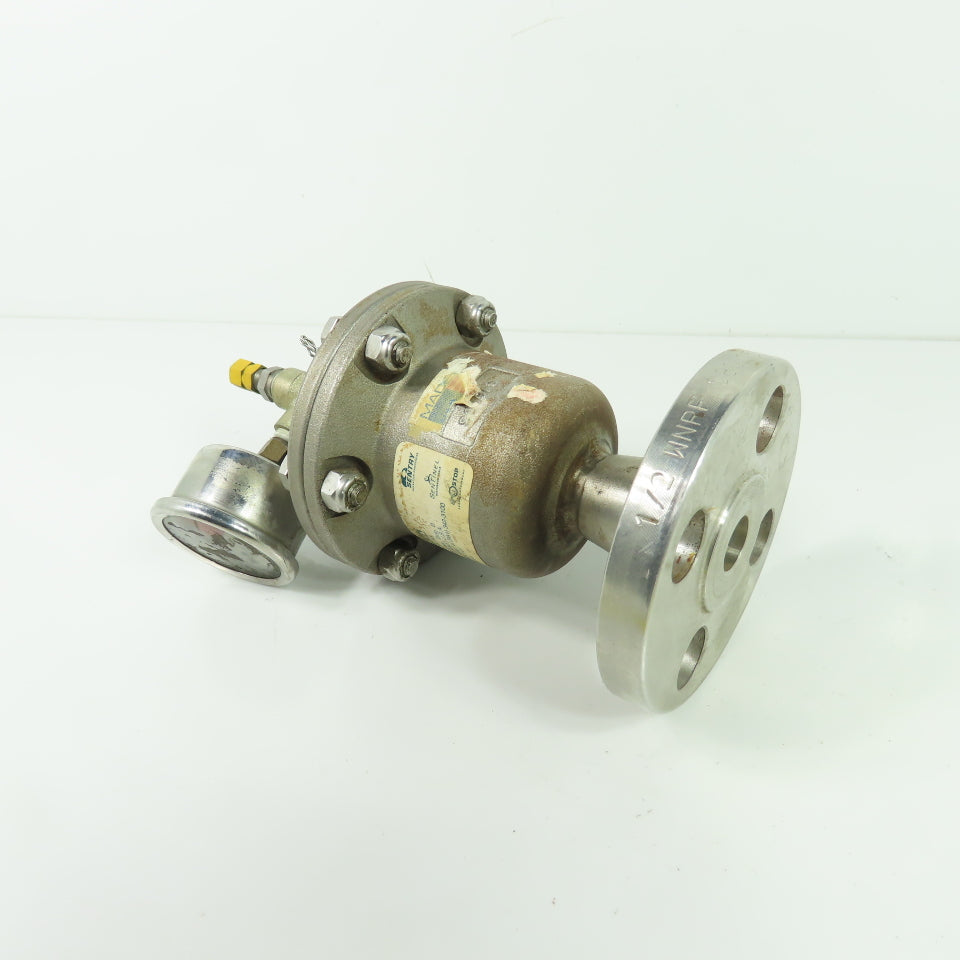 Blacoh Stainless Steel Pulsation Dampener with Gauge 1/2" Flange