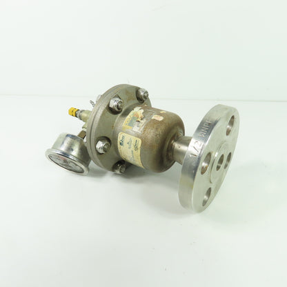Blacoh Stainless Steel Pulsation Dampener with Gauge 1/2" Flange