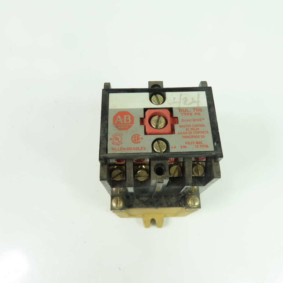 Allen-Bradley 700-PK400A1 4-Pole Master Control AC Relay 115-120V 60Hz 10A