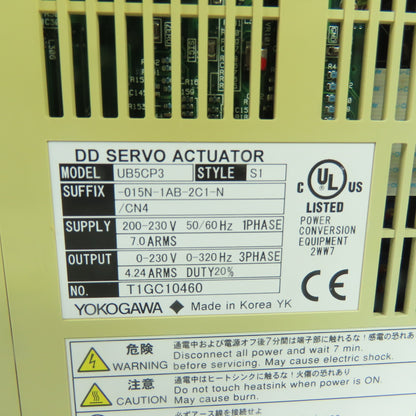 Yokogawa UB5CP3 DD Servo Actuator Drive 200-230V 1Ph 7.0A