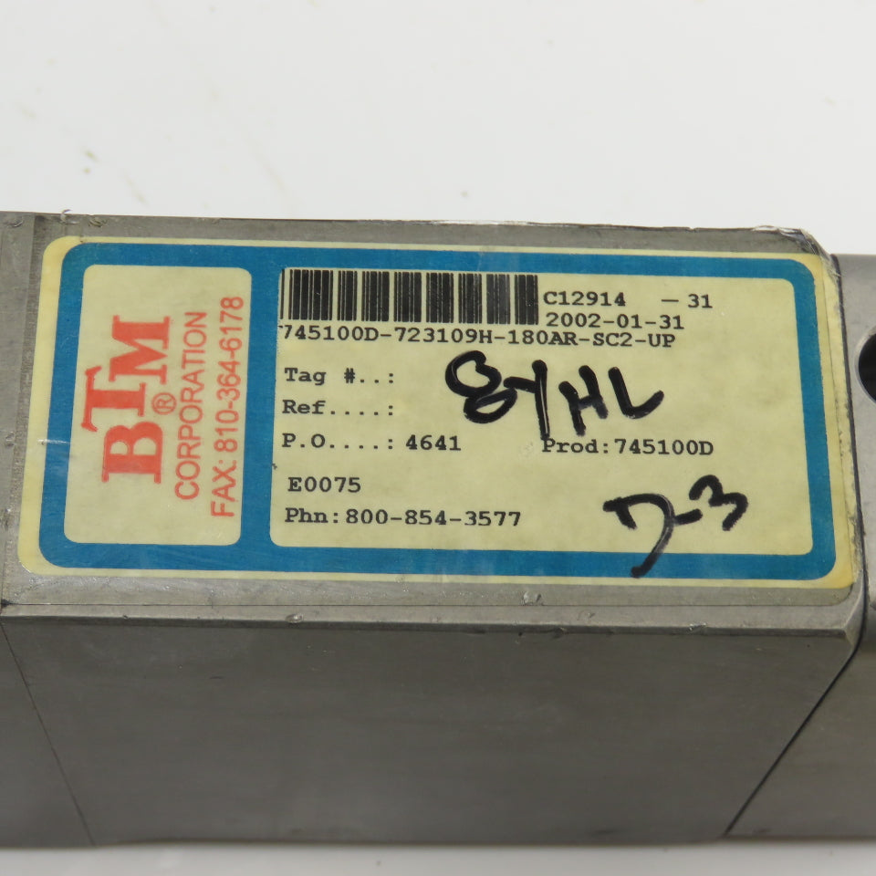 BTM Corporation 745100D-723109H-180AR-SC2-UP 745100D Pneumatic Power Clamp