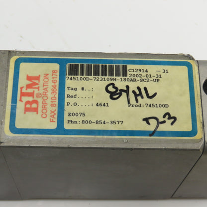 BTM Corporation 745100D-723109H-180AR-SC2-UP 745100D Pneumatic Power Clamp