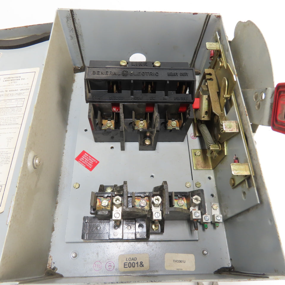 General Electric TH3361J 30A 3-Pole Fusible Safety Disconnect Switch 600VAC