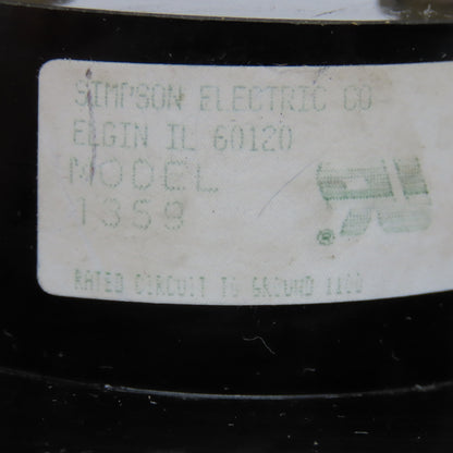 Simpson 1358 Panel Analog Amp Meter Ammeter 0-5 AC Amp