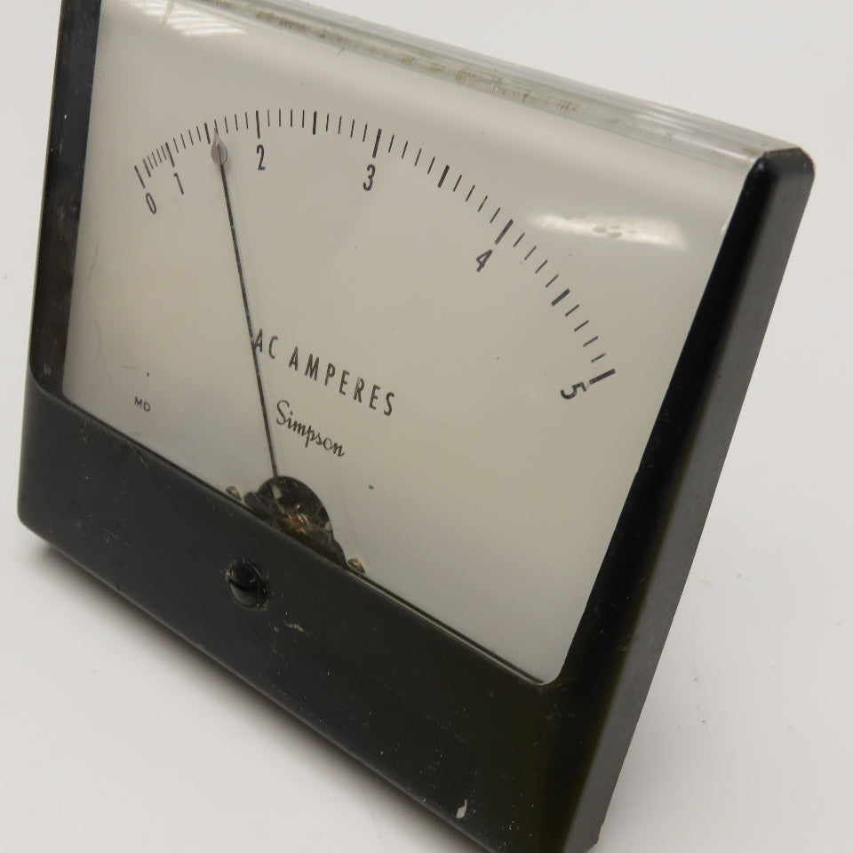 Simpson 1358 Panel Analog Amp Meter Ammeter 0-5 AC Amp