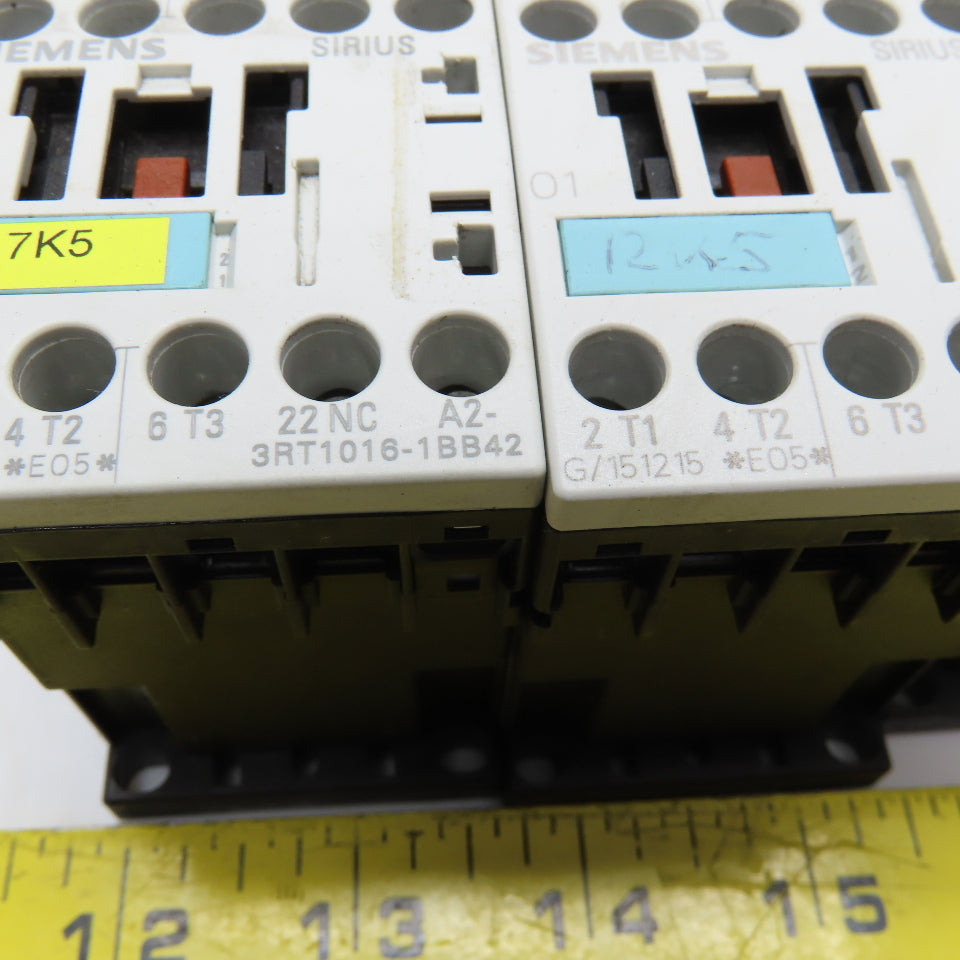 Siemens 3RT1016-1BB42 Sirius Contactor Relay 24VDC Coil Lot Of 3