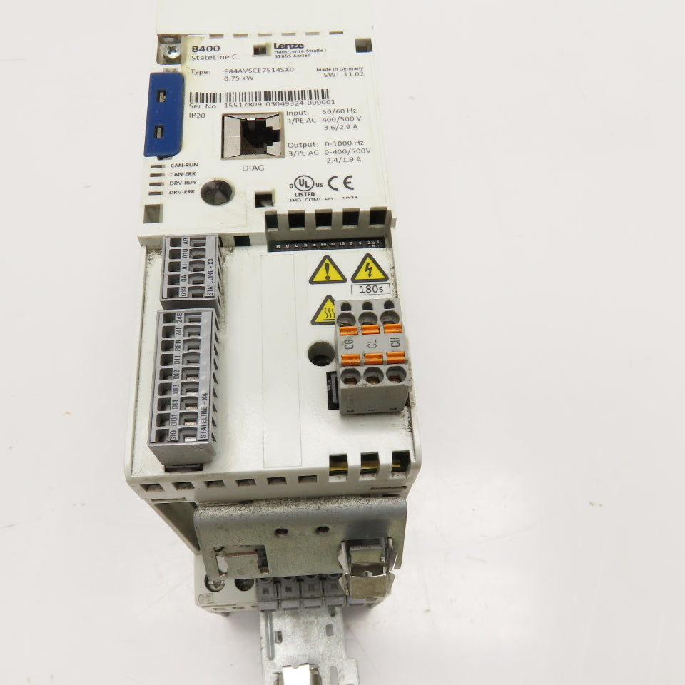 Lenze E84AVSCE7514SX0 0.75kW 400/500V 50/60Hz Input 0-1000Hz Frequency Inverter