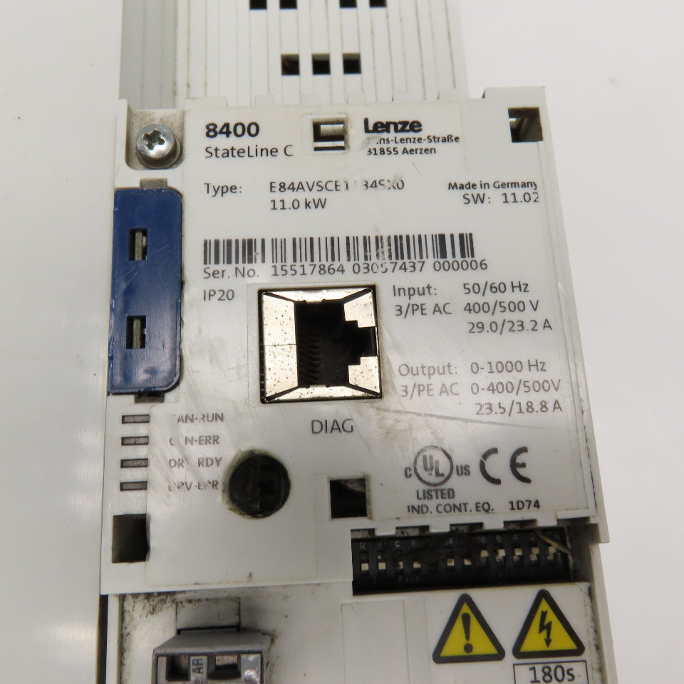 Lenze E84AVSCE1134SX0 11.0kW 400/500V 50/60Hz Input 0-1000Hz Frequency Inverter