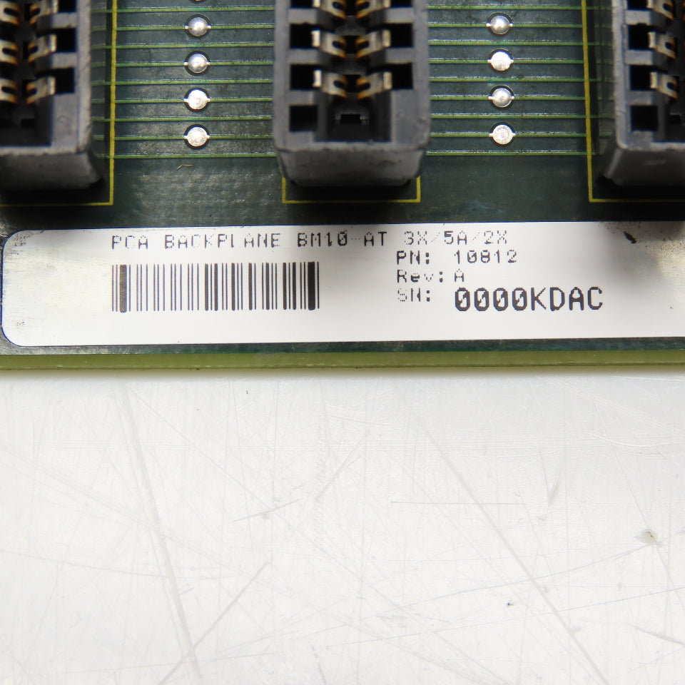 Texas Microsystems BM10-AT 10812 PCA Backplane 10 Pos. Slot Rack Card Chassis
