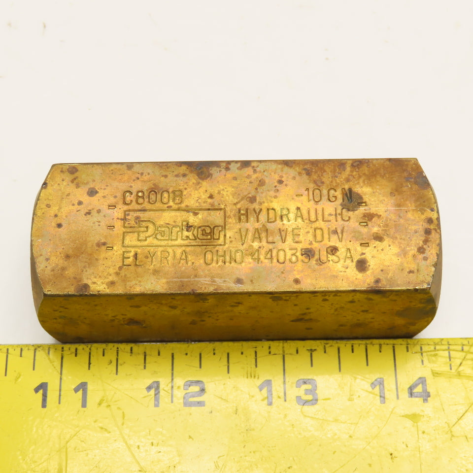 Parker C800B-10GN 1/2" NPT Check Valve 2000PSI 15GPM