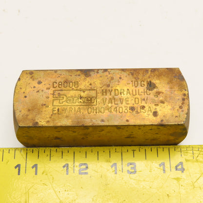 Parker C800B-10GN 1/2" NPT Check Valve 2000PSI 15GPM