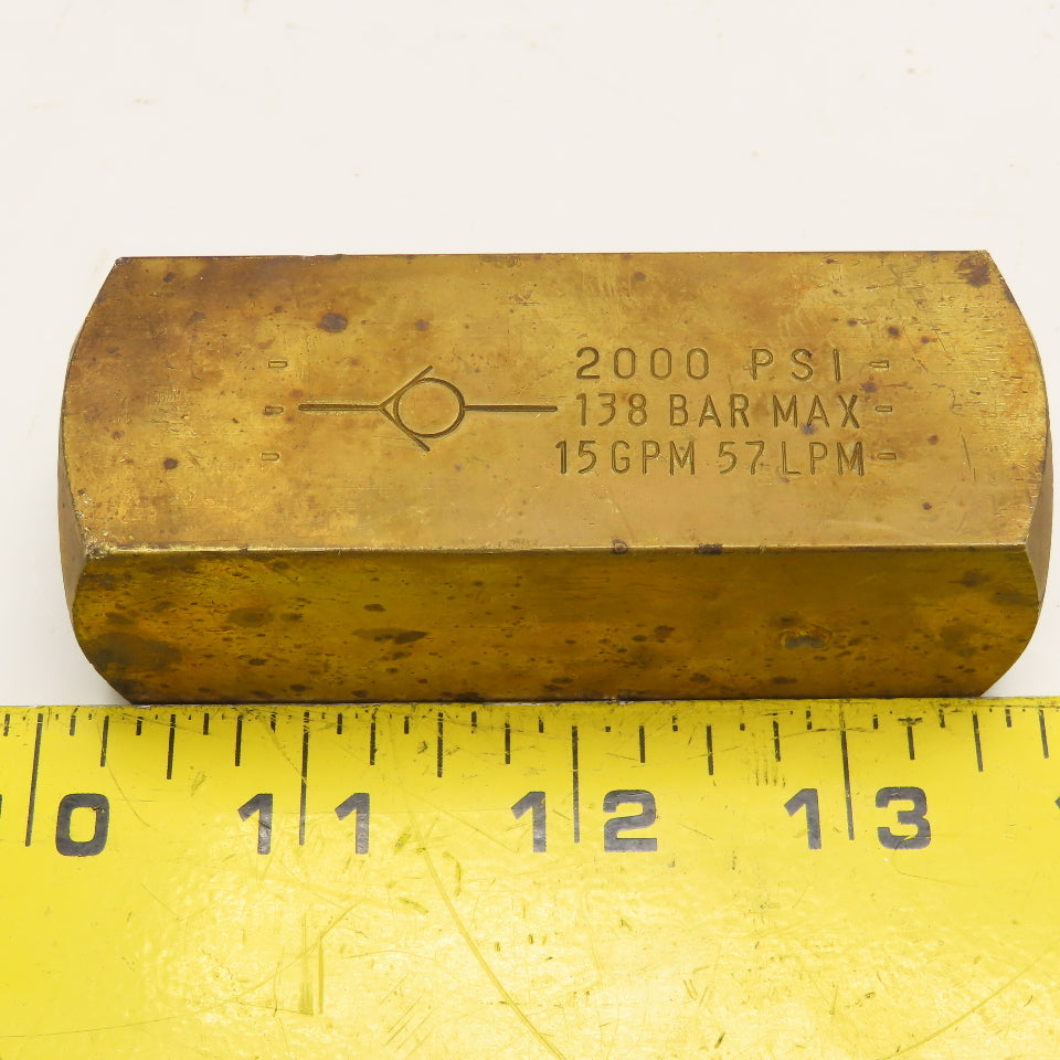 Parker C800B-10GN 1/2" NPT Check Valve 2000PSI 15GPM