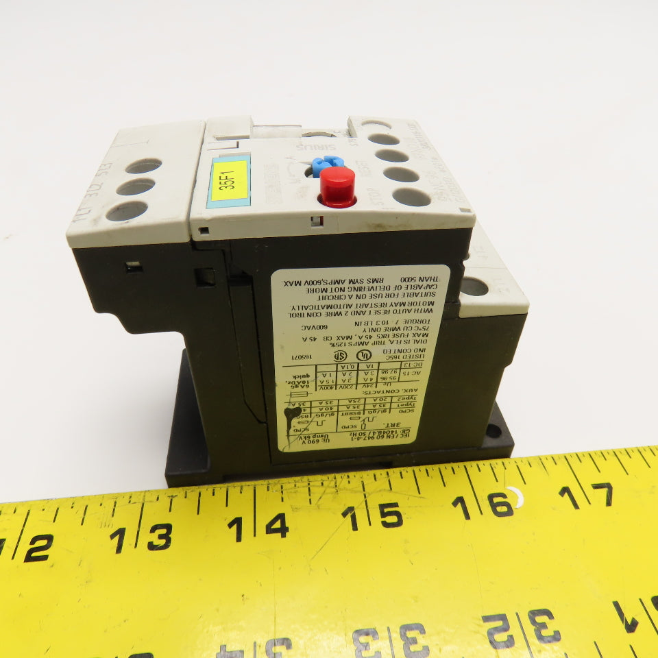 Siemens 3RU1116-1KB1 600VAC Overload Relay 9-12A Trip
