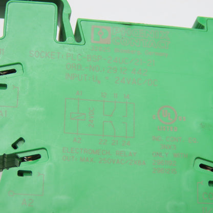 Phoenix Contact PLC-BSP-24UC/21-21 24VAC/DC Relay Socket 2961192 Relay 250V 10A