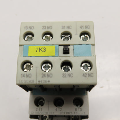 Siemens 3RT1025-1B 3RH1921-1FA22 Contactor 600V 10Hp W/ Aux. 2 N/O N/C 24VDC