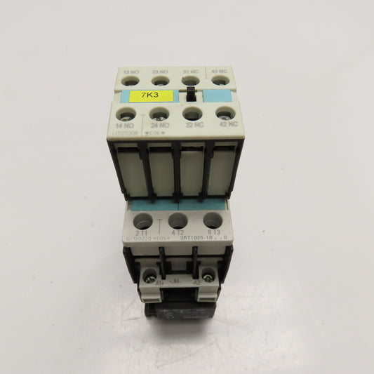 Siemens 3RT1025-1B 3RH1921-1FA22 Contactor 600V 10Hp W/ Aux. 2 N/O N/C 24VDC