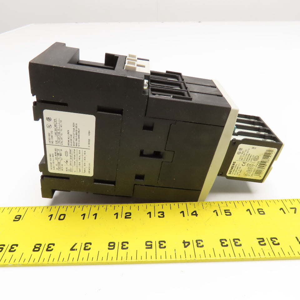 Siemens 3RT1038-1B 3RH1921-1FA22 Contactor 600V 50Hp W/ Aux. 2 N/O N/C 24VDC