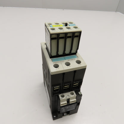 Siemens 3RT1038-1B 3RH1921-1FA22 Contactor 600V 50Hp W/ Aux. 2 N/O N/C 24VDC