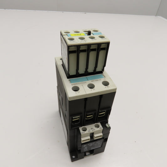 Siemens 3RT1038-1B 3RH1921-1FA22 Contactor 600V 50Hp W/ Aux. 2 N/O N/C 24VDC