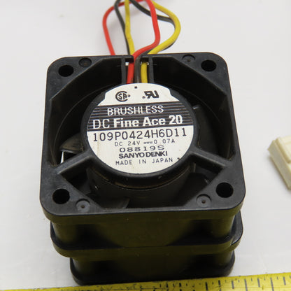 Sanyo Denki 109P0424H6D11 24VDC 40mm Square Miniature Cooling Fan Lot Of 2
