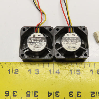 Sanyo Denki 109P0424H6D11 24VDC 40mm Square Miniature Cooling Fan Lot Of 2