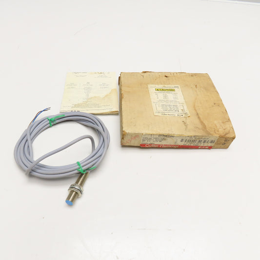 Cutler Hammer E57MAL12A2 Tubular Inductive Proximity Sensor 90-250VAC 12mm